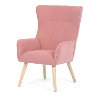 Moderné elegantné kreslo, poťah ružová menčestrová látka