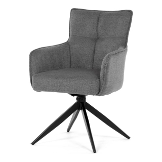 Stolička, taštičkové pružiny v sedadle, 180 ° otočný mechanizmus, šedá vodeodolná látka