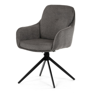 Stolička, 180° otočný mechanizmus, sivá vodeodolná látka