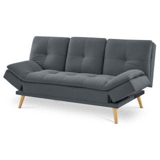 Rozkladacia pohovka 3-miestna, poťah tmavo sivá látka