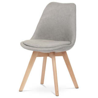 Jedálenská stolička s tvarovaným čalúneným korpusom v lanýžovej látke