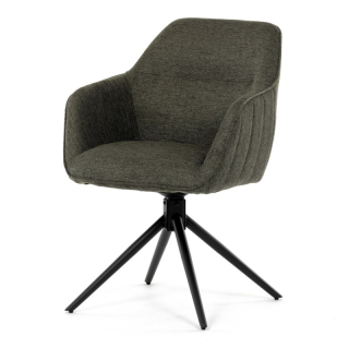 Jedálenská stolička s otočným mechanizmom, zelená látka