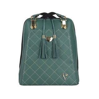 Luxusný kožený ruksak z pravej hovädzej kože 8668 v zelenej farbe