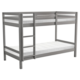 Neprehliadnuteľná poschodová posteľ , 90x200, masívne drevo, sivá