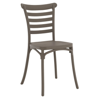 Stohovateľná stolička plastová, sivohnedá taupe