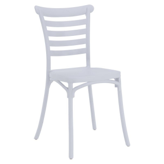 Stohovateľná stolička plastová, biela