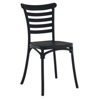 Stohovateľná stolička plastová, čierna