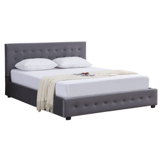 Posteľ s úložným priestorom v sivom odtieni, 160x200