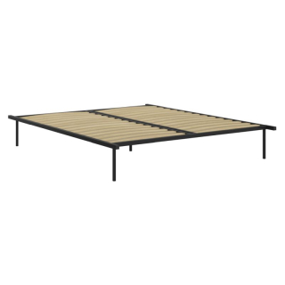 Samonosný rošt lamelový, čierny kov-breza, 160x200