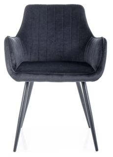 Čalúnená jedálenská stolička v čiernej Velvet látke