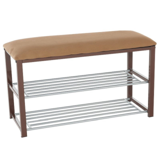 Lavica s botníkom, čokoládová-tmavohnedá