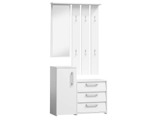 Klasická predsieňová stena P-002, biely mat