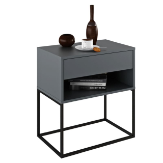 Nočný stolík, príručný stolík, grafit-čierna