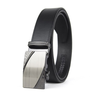 Kožený opasok s automatickou prackou BLAZE - Čierna