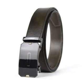 Kožený opasok s automatickou prackou BLACK GLASS - Olivová