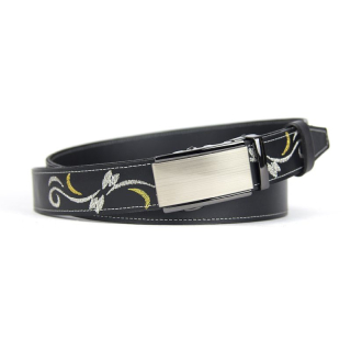 Kožený opasok s výšivkou, automatická pracka, 159cm, Limitovaná edícia 01