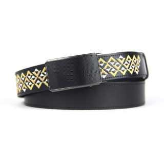 Kožený opasok s výšivkou, pracka s brzdou, 135cm, Limitovaná edícia 02