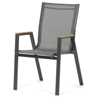 Moderná záhradná stolička v elegantnej šedej farbe