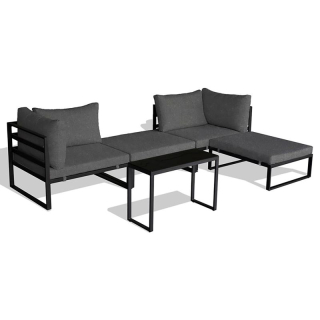 Moderná záhradná zostava, látka sivá