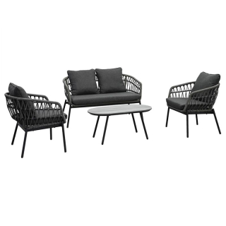 Elegantná záhradná sedacia súprava v sivom odtieni