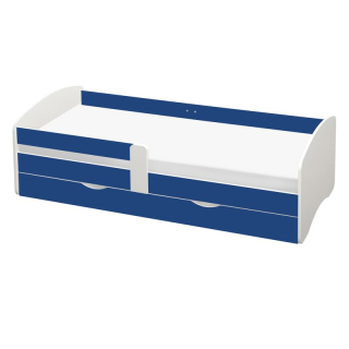 Detská posteľ s roštom a úložným priestorom 80x160, biela-modrá