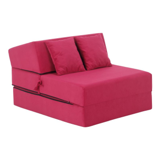 Skladací matrac do tvaru kresla, ružová magenta