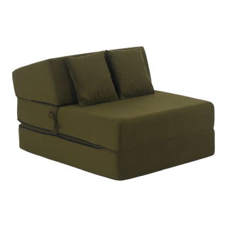 Skladací matrac do tvaru kresla, olivová