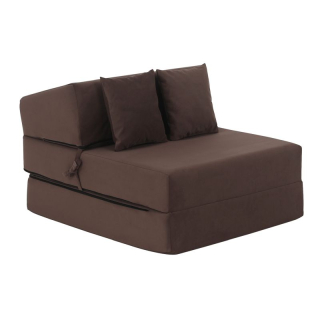 Skladací matrac do tvaru kresla, hnedá Taupe