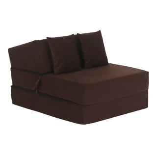 Skladací matrac do tvaru kresla, hnedá