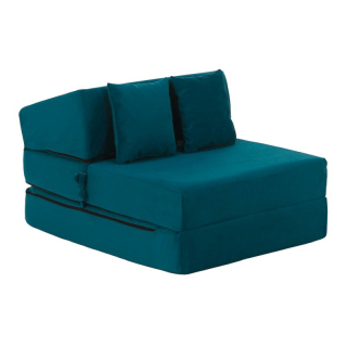 Skladací matrac do tvaru kresla, petrolejová