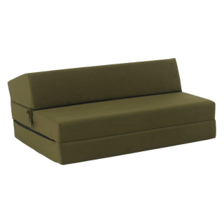 Skladací matrac do tvaru dvojkresla, olivová