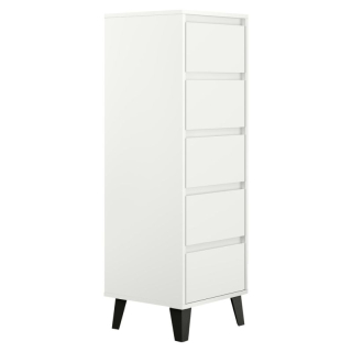 Komoda 5S40, 5x šuplík, biela