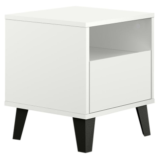 Praktický nočný stolík so šuplíkom, biely