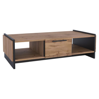 Konferenčný stolík 1S, 1x šuplík, dub wotan-čierna
