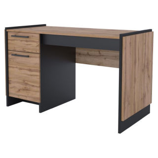 PC stôl 130-1D1S, 1x šuplík a 1x dvierka, dub wotan-čierna