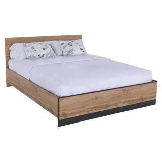 Posteľ z DTD 160x200, dub wotan-čierna