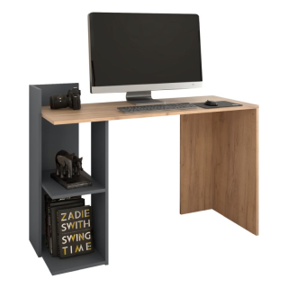 PC stôl s otvoreným regálom, dub craft zlatý-grafit