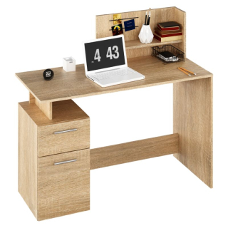 Moderný počítačový stôl s policou, dub sonoma