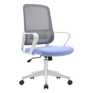 Kancelárske kreslo s nadčasovým dizajnom svetlomodrá-sivá-biela