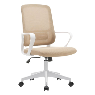 Kancelárske kreslo s nadčasovým dizajnom béžová-biela