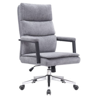 Moderné kreslo do kancelárie, v sivej látke