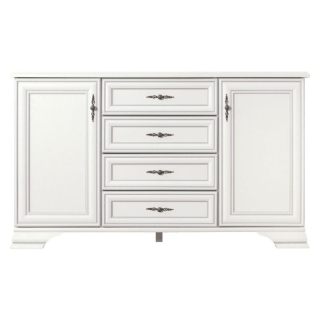 Komoda KOM2D4S 2-dverová a 4x zásuvka, alpská biela