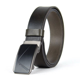 Luxusný kožený opasok s brzdou, šírka 3.5cm – UNLOCK, olivová