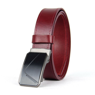 Luxusný kožený opasok s brzdou, šírka 3.5cm – UNLOCK, bordová