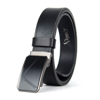 Luxusný kožený opasok s brzdou, šírka 3.5cm – UNLOCK, čierna