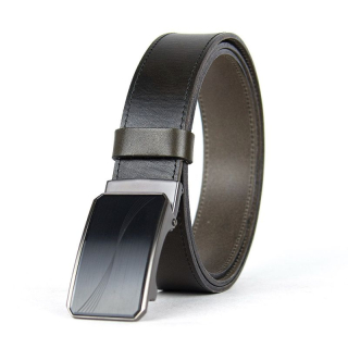 Luxusný kožený opasok s brzdou, šírka 3.5cm – WAVY, olivová