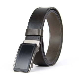 Luxusný kožený opasok s brzdou, šírka 3.5cm – POLISH, olivová