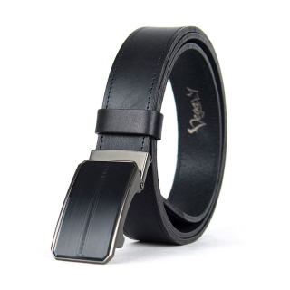 Luxusný kožený opasok s brzdou, šírka 3.5cm – STREAK, čierna