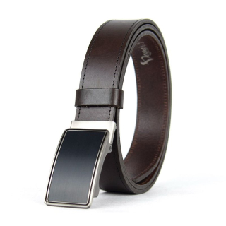 Luxusný kožený opasok s brzdou, šírka 3.5cm – GENTEEL, tmavo hnedá