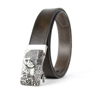 Kožený opasok s automatickou prackou OLD SILVER EAGLE, olivová